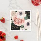 カクテルペーパーナプキンジオメトリックガーデンバラブラック スタンダードカクテルナプキン (インサイチュ)