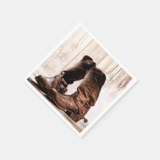 カクテルペーパーナプキンブーツカントリー素朴ウェスタン スタンダードカクテルナプキン (角)