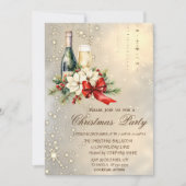 カクテルホリーベリーレッドボウカンパニークリスマス 招待状 (正面)