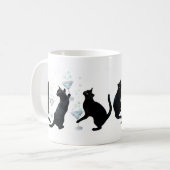 カクテルマグカップ入り黒猫 コーヒーマグカップ (正面左)
