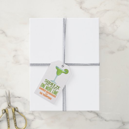 カクテルマルガリータ | Squeeze Meベビーもう1つライム ギフトタグ (より糸付き)