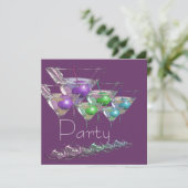 カクテルマルチニグラスパープルシェンパーティー 招待状 (スタンド正面)