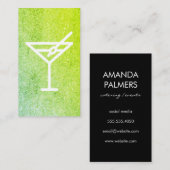 カクテルマルティニグラモールグリーングリッター 名刺 (正面/裏面)