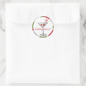 カクテルマルティニホリデー応援クリスマスパーティー ラウンドシール (バッグ)