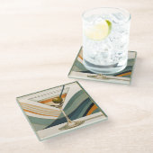 カクテルマルティニミッドセンチュリーデザイン ガラスコースター (アングル)