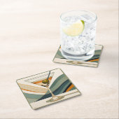 カクテルマルティニミッドセンチュリーデザイン スクエアペーパーコースター (インサイチュ)