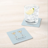 カクテルマルティニモダンイラストレーションバー スクエアペーパーコースター (インサイチュ)