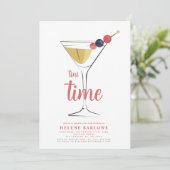 カクテルマルティニモダンミニマリスト大人誕生日 招待状 (スタンド正面)
