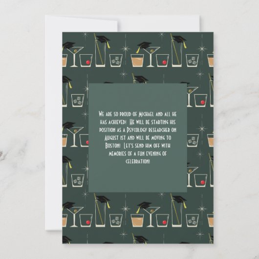 カクテルマルティーニバー卒業パーティー招待状 招待状 (裏面)