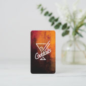 カクテルマルティーニ | オレンジ色の黒いテクスチャ 名刺 (スタンド正面)