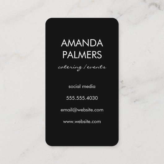 カクテルマルティーニ | オレンジ色の黒いテクスチャ 名刺 (裏面)