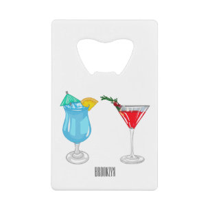 カクテルマンガイラストレーション クレジットカード栓抜き