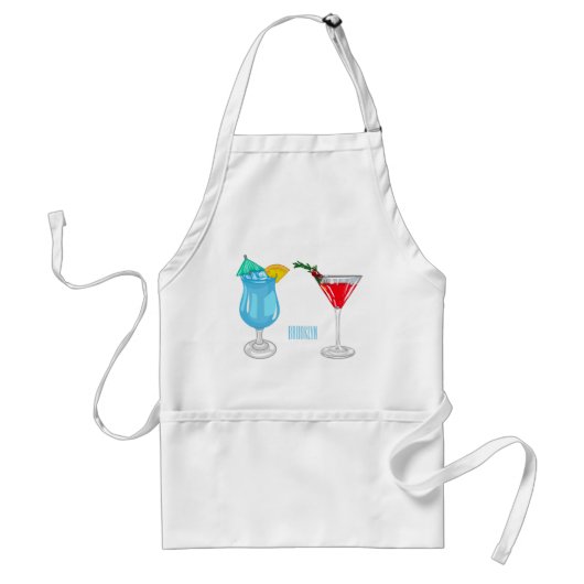 カクテルマンガイラストレーション スタンダードエプロン (正面)