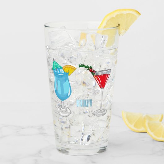 カクテルマンガイラストレーション タンブラーグラス (アイス裏面)