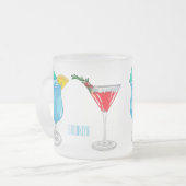 カクテルマンガイラストレーション フロストグラスマグカップ (正面左)