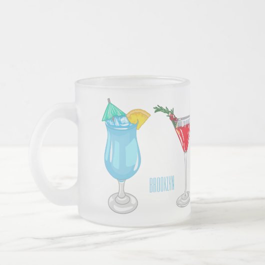 カクテルマンガイラストレーション フロストグラスマグカップ (左)