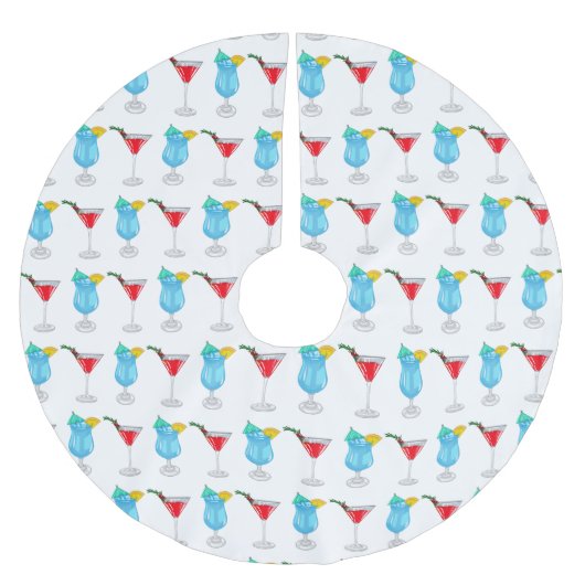 カクテルマンガイラストレーション ブラッシュドポリエステルツリースカート (正面)