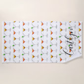 カクテルミックスドリンクマルティーニマンハッタンコスモグラス ビーチタオル (正面)