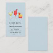 カクテルミックスドリンク水彩バーテンダー 名刺 (正面/裏面)