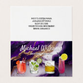 カクテルミックスドリンク |パープル金ゴールド大理石 名刺 (外部フラット)