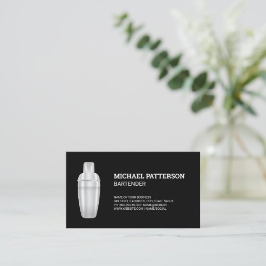 カクテルメタルシェーカー 名刺 (スタンド正面)