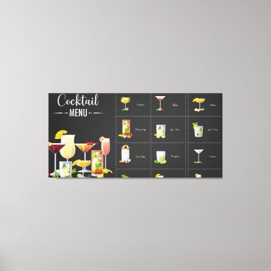 カクテルメニュー キャンバスプリント (正面)