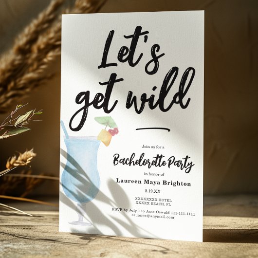 カクテルモダンガラスバチェロレッテ 招待状