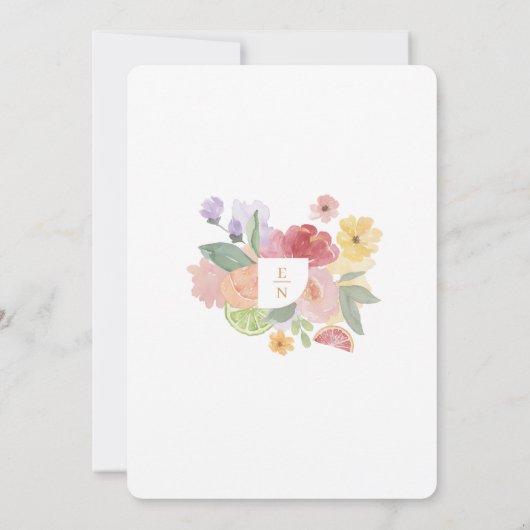 カクテルモダンシトラスウォーター色フローラパラダイス 招待状 (裏面)