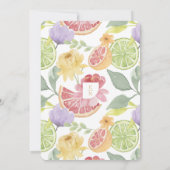 カクテルモダンシトラスウォーター色フローラパラダイス 招待状 (裏面)