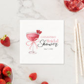 カクテルモダンドリンクピンクボウブライダルシャワー スタンダードカクテルナプキン (インサイチュ)