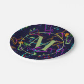 カクテルモダンハッピーアワーモノグラム紙プレート ペーパープレート (アングル)