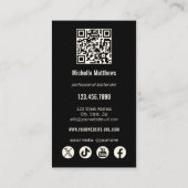 カクテルモダンフォトプロフェッショナルバーテンダー 名刺 (裏面)