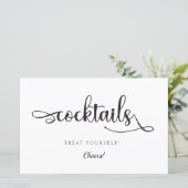 カクテルモダン白黒の結婚看板 (スタンド正面)