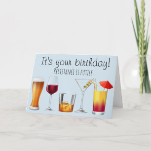カクテルユーモアワイン誕生日カード カード