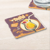 カクテルラウンジポスター スクエアペーパーコースター (アングル)