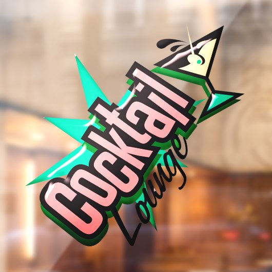 カクテルラウンジマルティーニレトロミッドセンチュリーバー ウィンドウサイン (シート2)