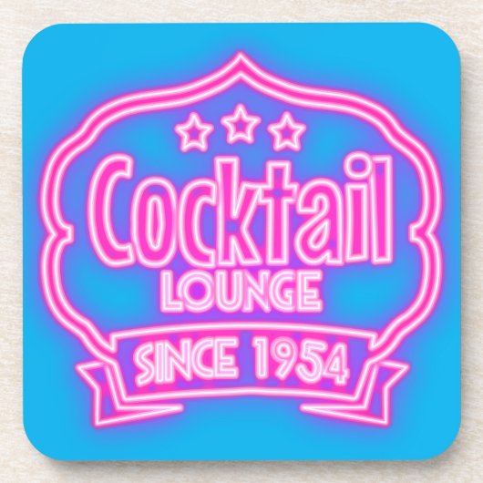 カクテルラウンジレトロヴィンテージネオンサイン酒バー コースター (正面)