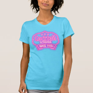 カクテルラウンジレトロヴィンテージネオンサイン酒バー Tシャツ