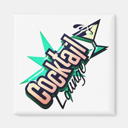 カクテルラウンジmartiniレトロヴィンテージリキュールバー マグネット (正面)