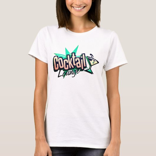 カクテルラウンジmartiniレトロヴィンテージリキュールバー tシャツ (正面)
