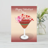 カクテルラブ引用文バレンタインスイープハートかわいい シーズンカード (スタンド正面)