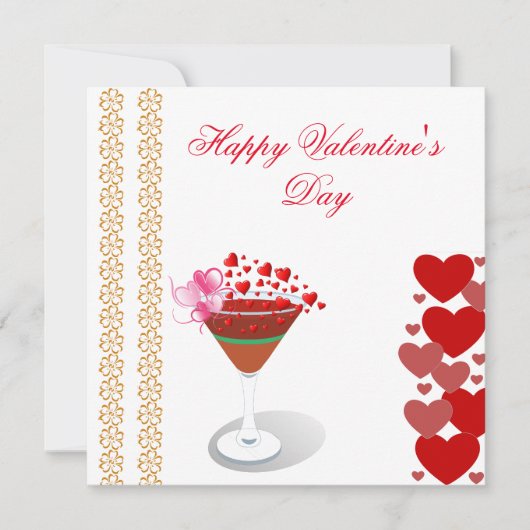 カクテルラブ引用文バレンタインスイープハートかわいい シーズンカード (正面)