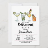 カクテルリタイアメントパーティーの飲み物 招待状 (正面)