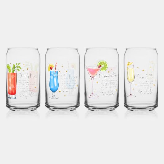 カクテルレシピセット1 ガラス缶 (正面)