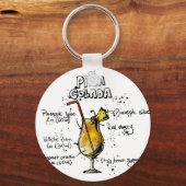 カクテルレシピピナコラダ キーホルダー (正面)