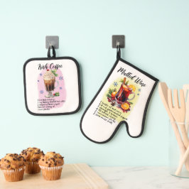 カクテルレシピ、キッチンギフトアイリッシュコーヒー 鍋つかみ&鍋敷きセット