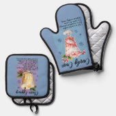 カクテルレシピ，キッチンギフトエッグノグ 鍋つかみ&鍋敷きセット (正面/裏面)