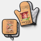 カクテルレシピ,キッチンギフトモスクワラバ 鍋つかみ&鍋敷きセット (正面/裏面)