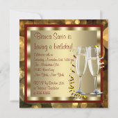 カクテルレッドハイヒールシューズバースデーパーティー 招待状 (裏面)