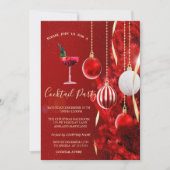 カクテルレッドボールツリークリスマスパーティー 招待状 (正面)